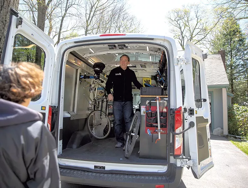 Todd Chewning at Roger Bergeron's home in Burlington - JAMES BUCK