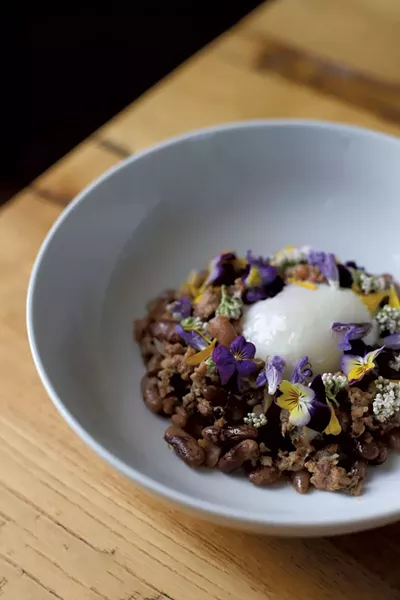 Wild Roots' veal sausage with egg - SARAH PRIESTAP