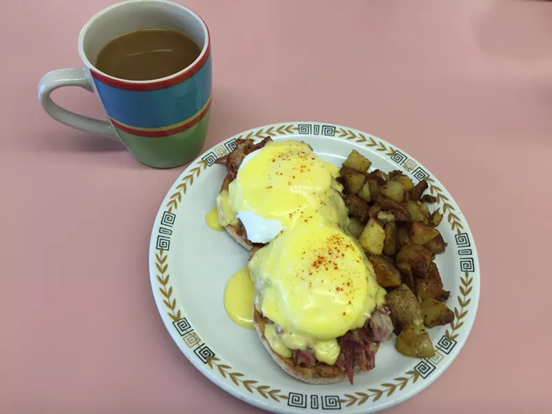 Eggs Benedict with corned beef hash - SALLY POLLAK