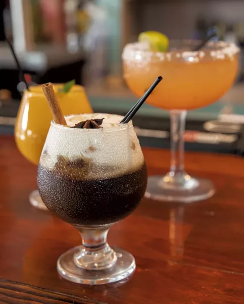 From left: sharabi lassi, chai white Russian and tamarind margarita - JAMES BUCK