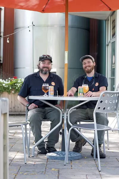 Otter Creek Brewing head brewers Nick Smith (left) and Robbie Leeds - CALEB KENNA