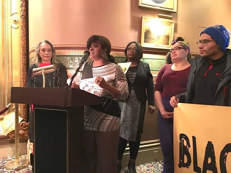 From left: Sha'an Mouliert, Rep. Kiah Morris, Ebony Nyoni, Senowa Mize-Fox, Mark Hudson - JOHN WALTERS