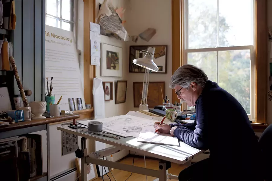 Illustrator David Macaulay in his Norwich studio - SARAH PRIESTAP