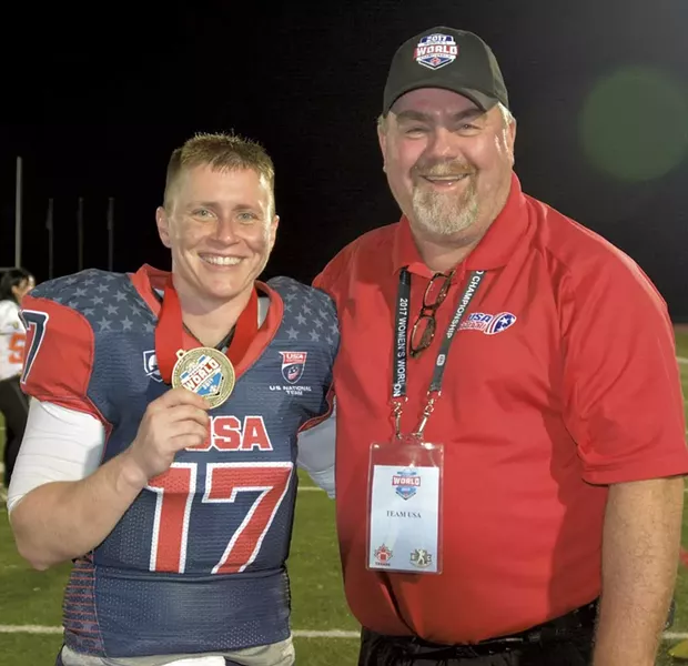 Callie Brownson with Team USA - COURTESY OF DOUGLAS CHARLAND/D.C. DIVAS FOOTBALL