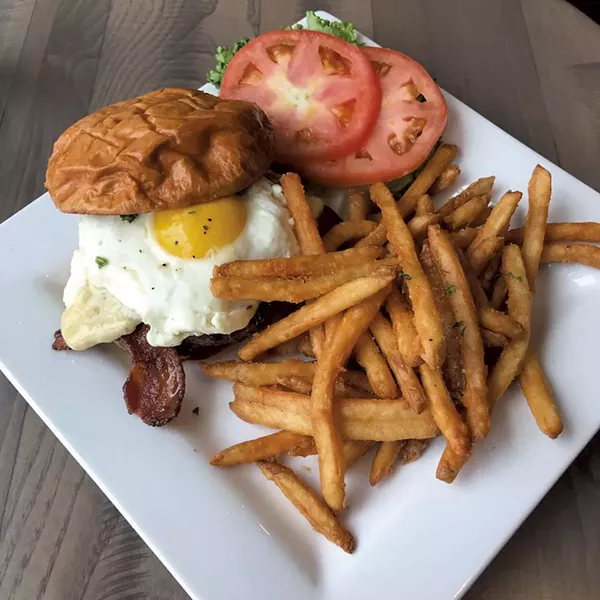Huevos rancheros burger at Duke’s Public House - COURTESY OF DUKE'S PUBLIC HOUSE