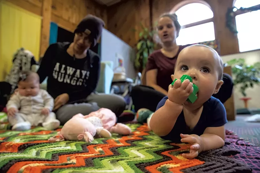 Women and babies at Turning Point's New Moms in Recovery group - JAMES BUCK