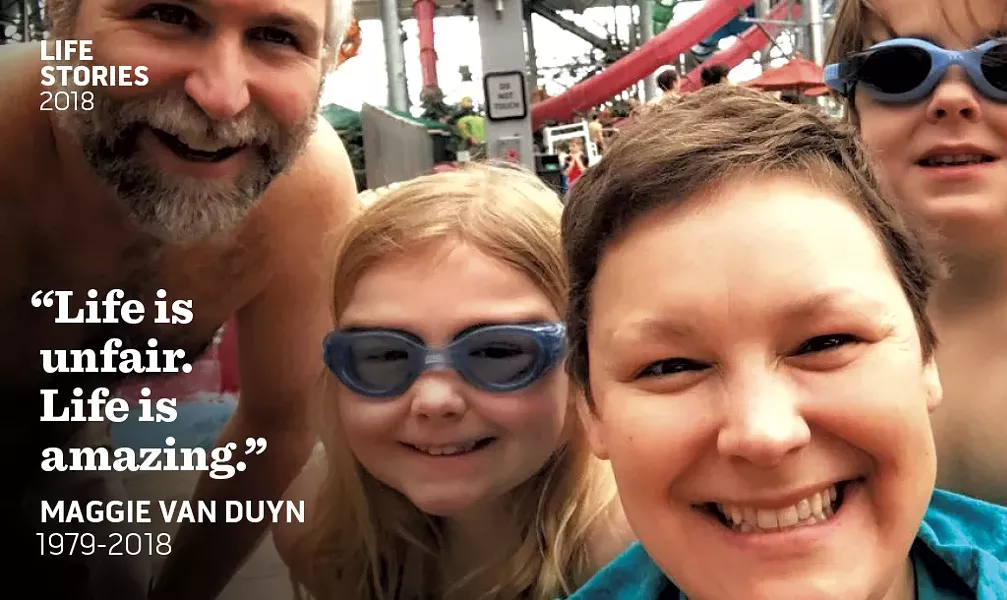 Maggie Van Duyn with husband Jim and kids Zoey and Emmet