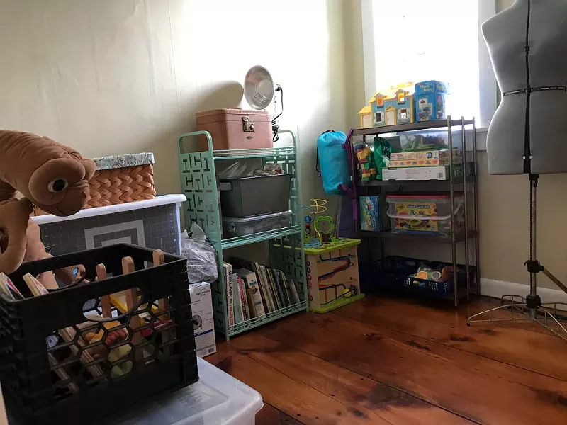 Storage closet after decluttering