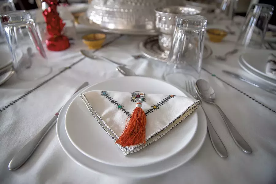 Place setting at Little Morocco Café - JAMES BUCK
