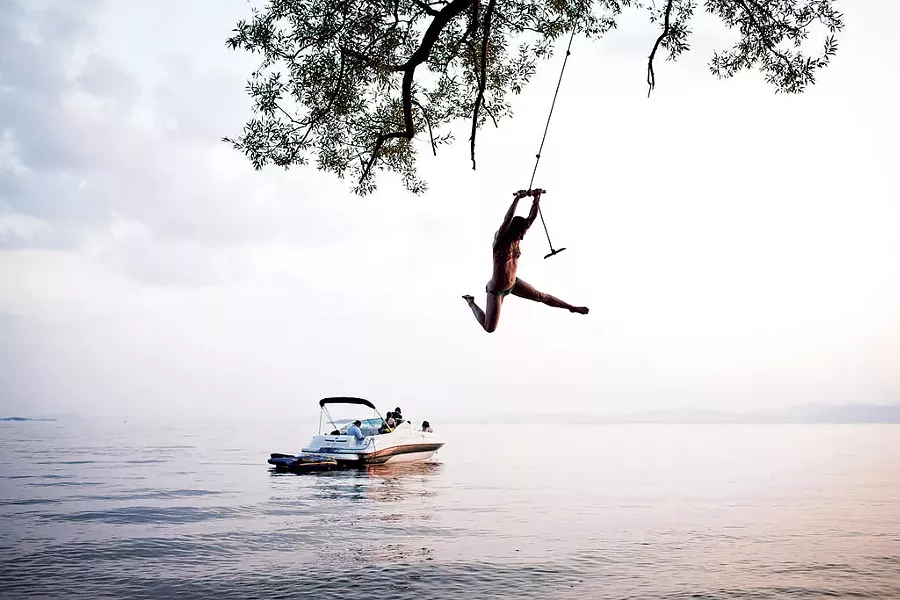 Rope-swinging into Lake Champlain - MONICA DONOVAN
