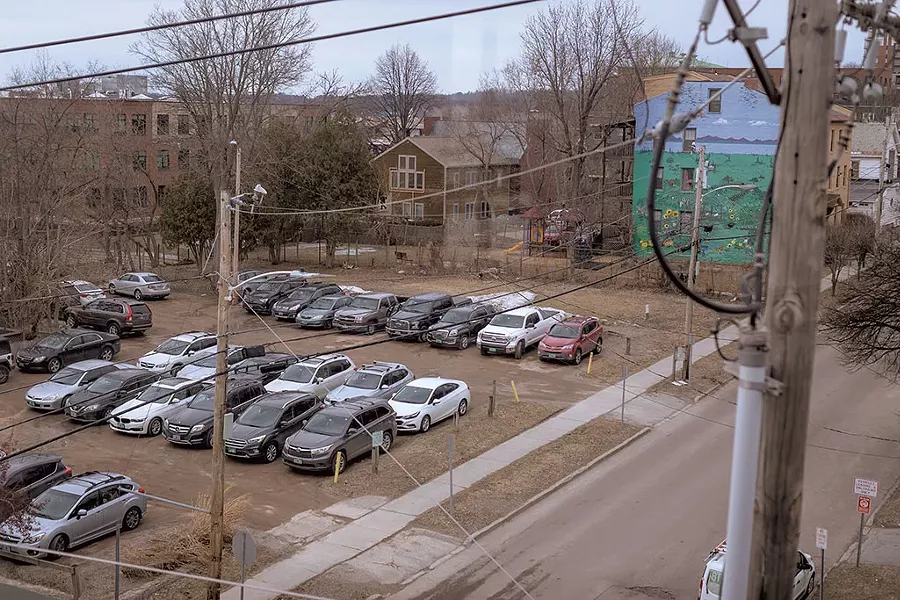 The site is between a parking area and a pocket park - LUKE AWTRY