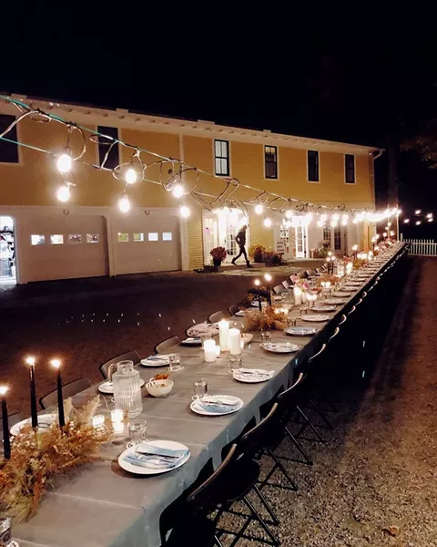 Dinner in the courtyard - COURTESY OF GEORGIA AYERS