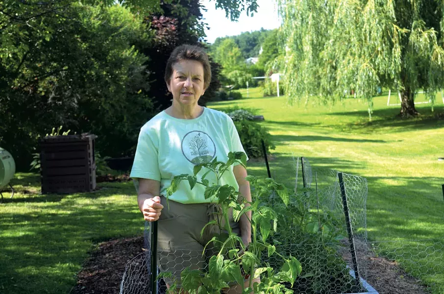 Rosanne Greco in her garden - MOLLY WALSH