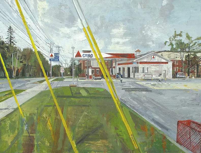 Peter Fried painting of Kaigle's Citgo