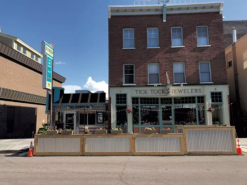 Street Seats in front of Burlington's El Cortijo Taqueria - SABINE POUX