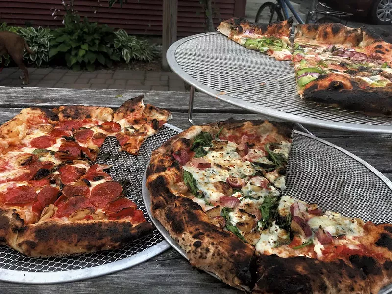 Pizza at Dogwood Bread in Wadhams, N.Y. - SALLY POLLAK