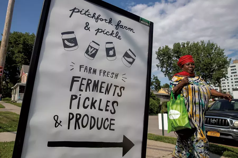 The sign outside Pitchfork Farm & Pickle - JAMES BUCK