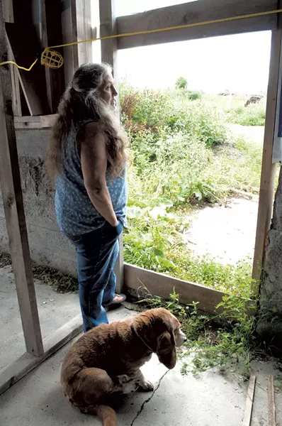 Merri Paquin in the new barn - HANNAH PALMER EGAN