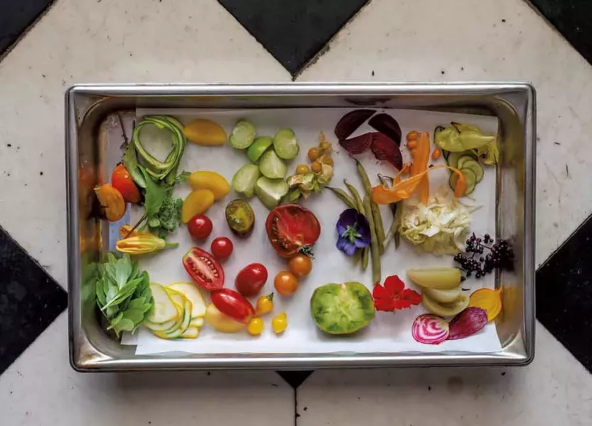 The ingredients for the Garden Board, ready for assembly by chef John Patterson - GLENN RUSSELL