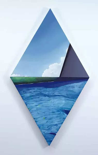 "Partial Map With Cloud" by Steve Budington - COURTESY OF HALL ART FOUNDATION