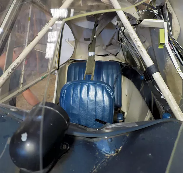 The crashed plane in a barn on Savage Island - FILE: MATTHEW THORSEN