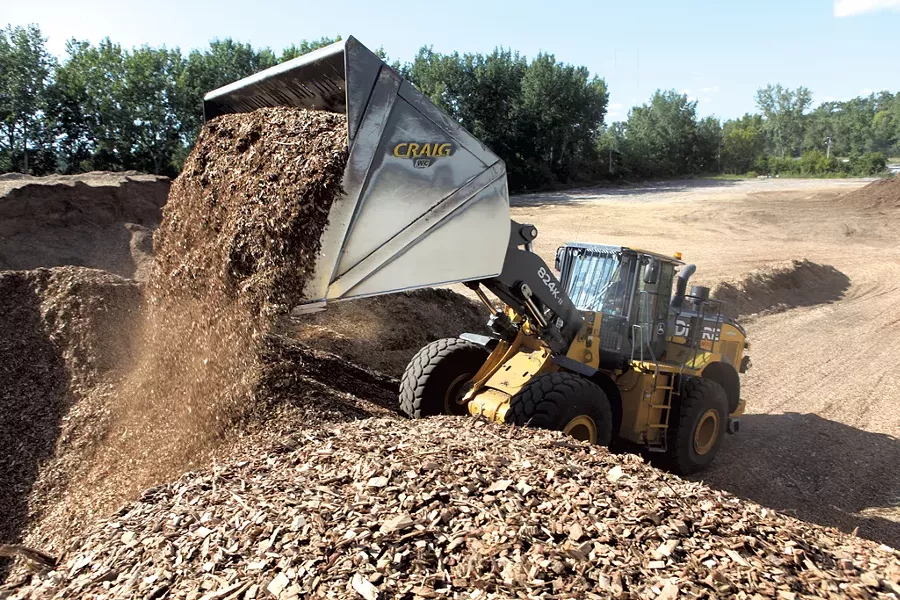 Woodchip piles outside McNeil - PHOTOS: KEVIN MCCALLUM