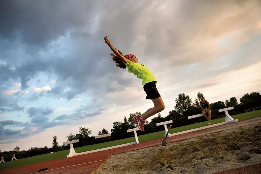 Quincy Massey-Bierman practicing long jump - JAMES BUCK