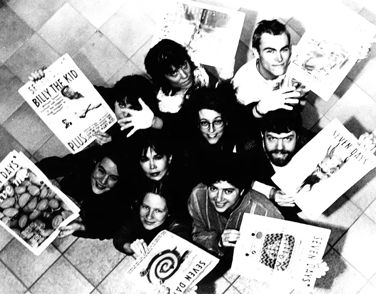 TOP FROM LEFT: Barbara Peabody, Kathy Erickson, Lars-Erik Fisk. - SECOND ROW: Maggie Starvish, Pamela Polston, Paula Routly, Rick Woods. - BOTTOM ROW: Samantha Hunt, Clove Tsindle. - PHOTO: Matthew Thorsen.