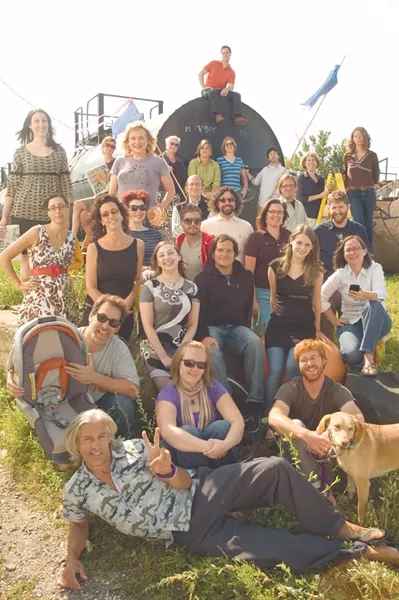 PICTURED ABOVE, IN ROWS, SORTA, FROM TOP OF THE TRAIN: Andrew Sawtell, Margot Harrison, Krystal Woodward, Elizabeth Crean, Diane Sullivan, Robyn Birgisson, Lauren Ober, Ryan Hayes, Michelle Brown, Cheryl Brownell, Eva Sollberger, Paula Routly, Pamela Polston, Don Eggert, Jordan Silverman, Colby Roberts, Judy Beaulac, Shay Totten, Andy Bromage, Alice Levitt, Steve Hadeka, Carolyn Fox, Cathy Resmer, Ken Picard, Ashley Brunelle, Dan Bolles, Dog, Matthew Thorsen. - MISSING: Allison Davis. - PHOTO: Matthew Thorsen.