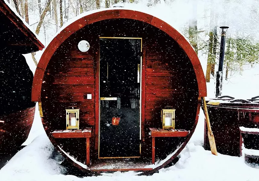 Exterior of a wood-fired sauna - COURTESY PHOTO