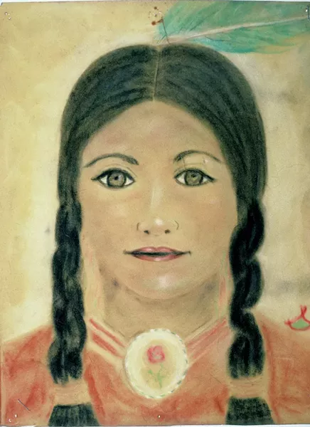 Portrait of a Native American spirit guide by Patricia Bartlett - COURTESY OF STEPHEN WEHMEYER
