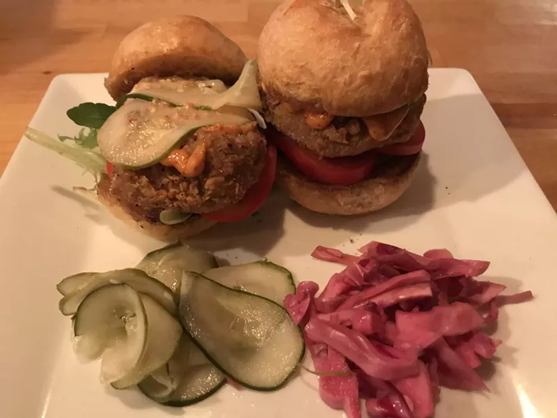 Chickpea patties at Drifters - SALLY POLLAK