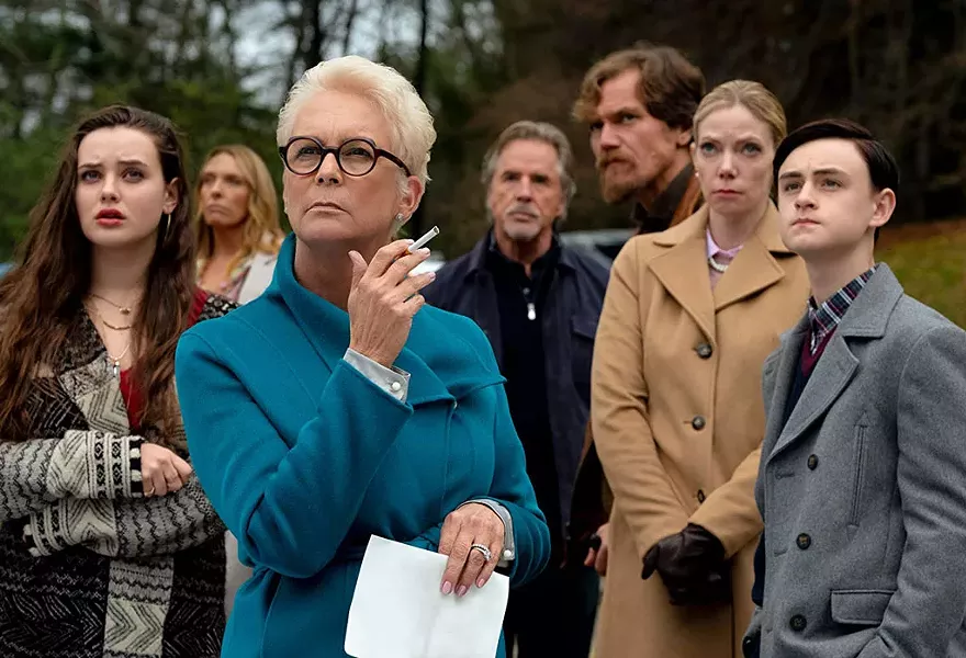 SHARPEST TOOLS A world-class ensemble plays the rather awful Thrombey family in Johnson’s throwback murder mystery.