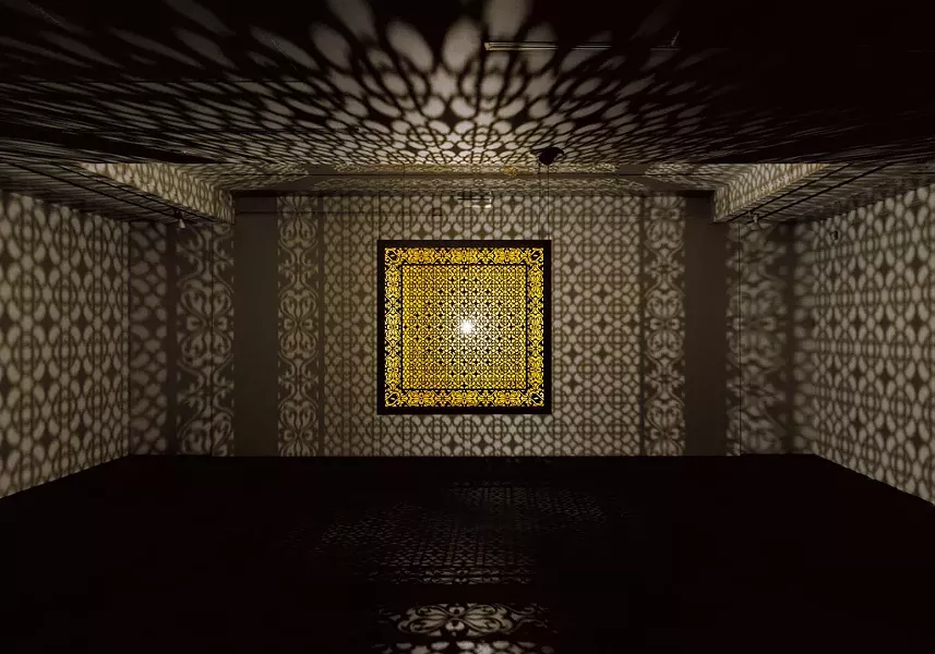 "Hidden Diamond-Saffron" by Anila Quayyam Agha - COURTESY OF SUNDARAM TAGORE GALLERY IN NYC/BCA CENTER/SAM SIMON