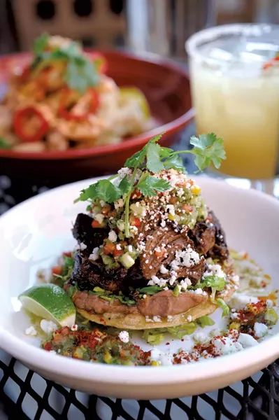 Tamarind-braised beef tostada - JEB WALLACE-BRODEUR