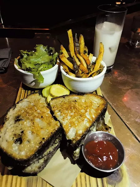 Hemp-seed patty melt at Juniper - SALLY POLLAK