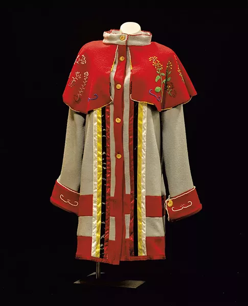 Beaded bear medicine coat from the Abenaki exhibition at the Burlington International Airport - COURTESY OF DIANE STEVENS