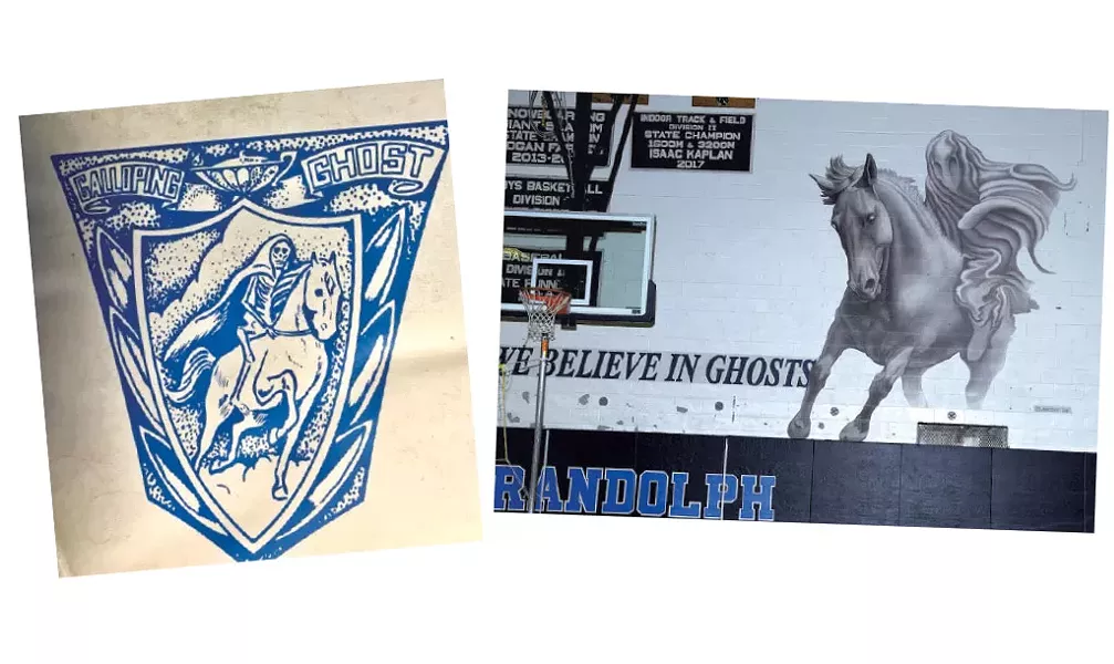 The historic mascot (left) and removed mascot - COURTESY PHOTOS