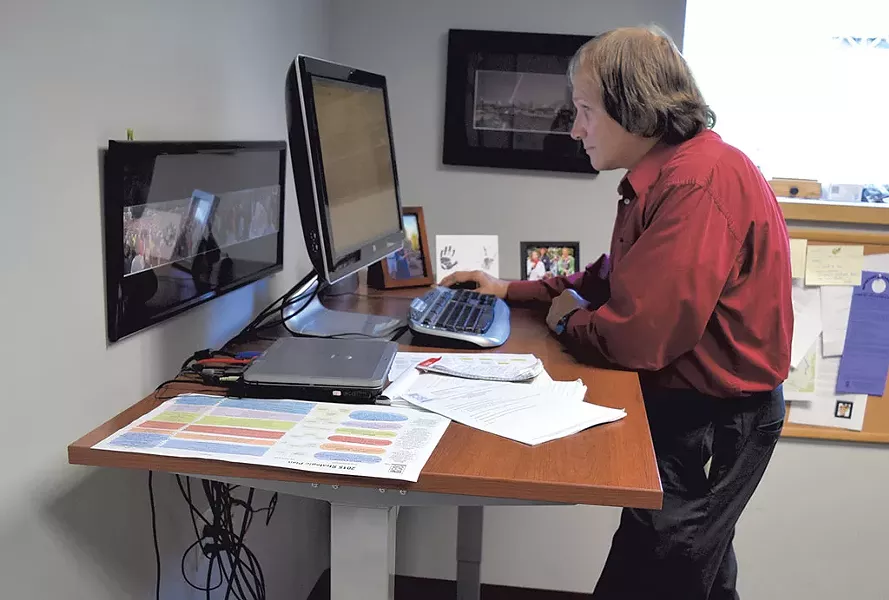 David at work at Vermont Electric Cooperative - TERRI HALLENBECK