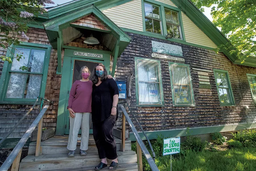 Andrea Serota and Regina Thompson outside the Adamant Co-op - JEB WALLACE-BRODEUR