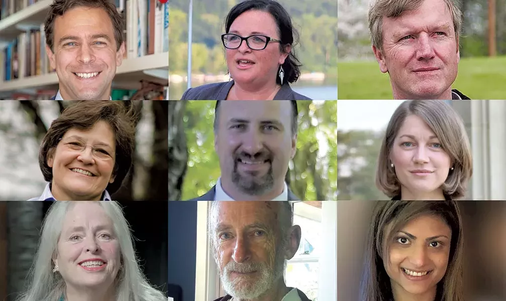 Tim Ashe (D), Brenda Siegel (D), Scott Milne (R), Debbie Ingram (D), Dana Colson Jr. (R), Molly Gray (D), Cris Ericson (P), Jim Hogue (R), Meg Hansen (R) - COURTESY IMAGES