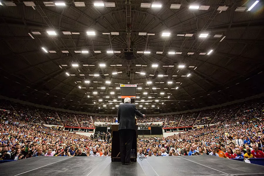 Sen. Bernie Sanders campaigns in July in Madison, Wisconsin - ERIC TADSEN