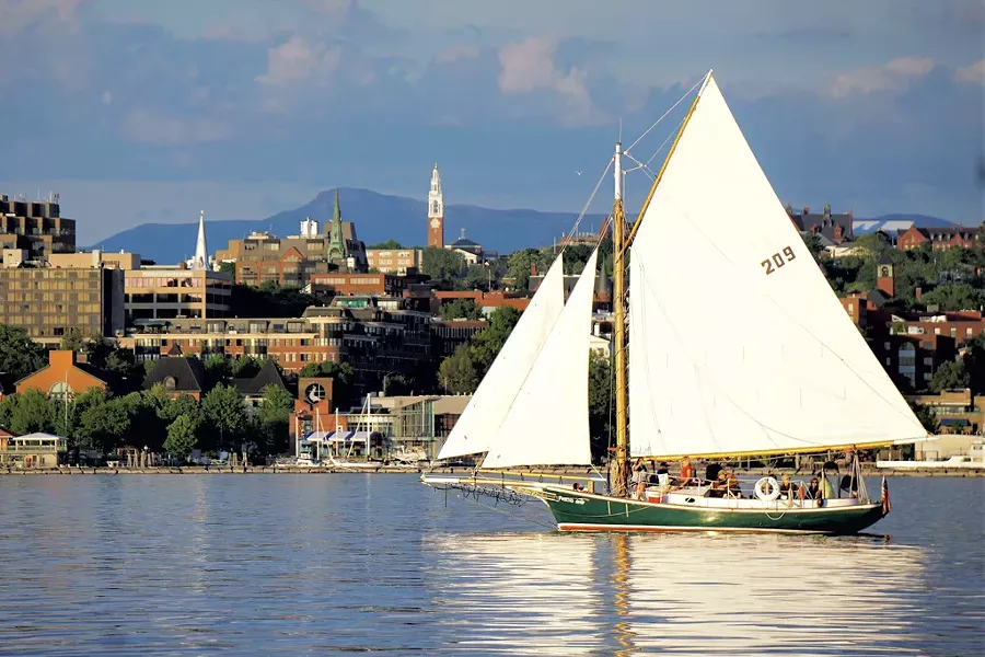 The Friend Ship in the Burlington harbor - COURTESY OF HANNAH LANGSDALE / WHISTLING MAN SCHOONER COMPANY