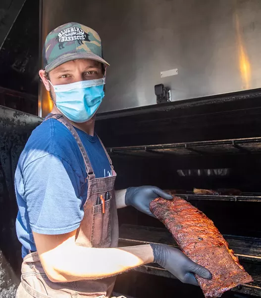 Smoker at Bluebird Barbecue - JAMES BUCK