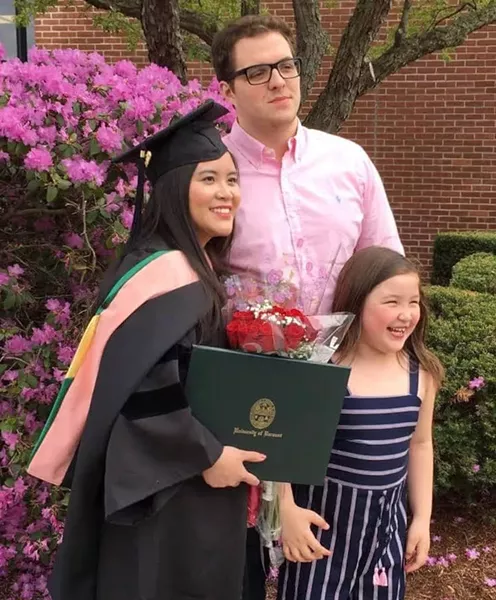 Cao at UVM graduation with her family - COURTESY OF VY CAO