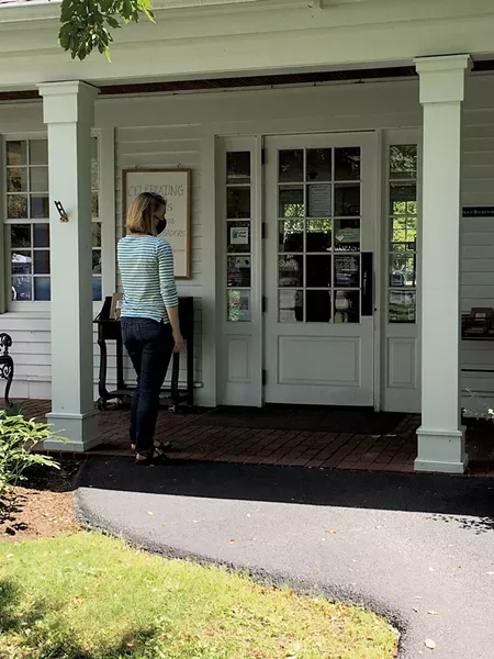 Back door and book pickup at Norwich Bookstore - PAMELA POLSTON ©️ SEVEN DAYS