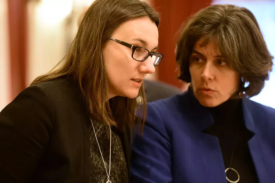 House Majority Leader Jill Krowinski and House Speaker Mitzi Johnson - FILE: JEB WALLACE BRODEUR