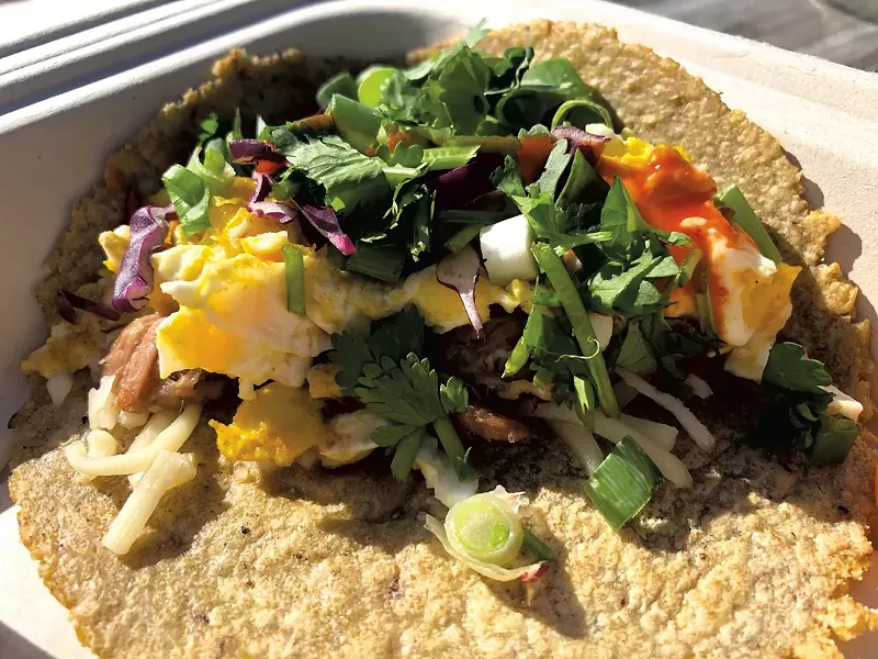Blank Page Café breakfast taco - JORDAN BARRY ©️ SEVEN DAYS