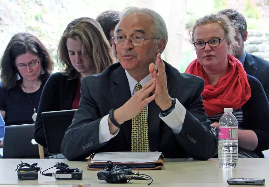 Attorney General Bill Sorrell testifies before the Senate Committee on Government Operations last year. - PAUL HEINTZ