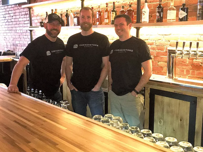 Rich McSheffrey, Bobby Clarke and Keith Paxman of Cornerstone Burger - COURTESY OF CORNERSTONE BURGER
